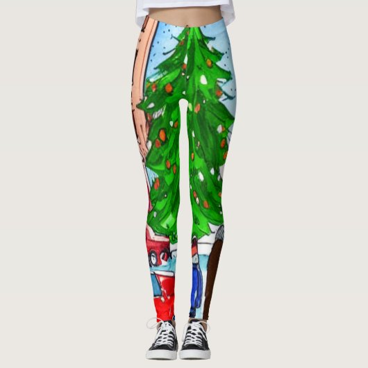 Leggings Shopping de Noël (Devant)
