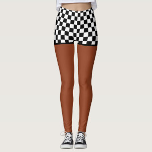 Leggings Shorts Checkered de drapeau - ton moyen