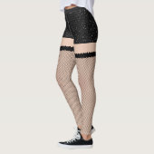 Leggings Shorts En Cuir Noir Avec Poisson (Gauche)