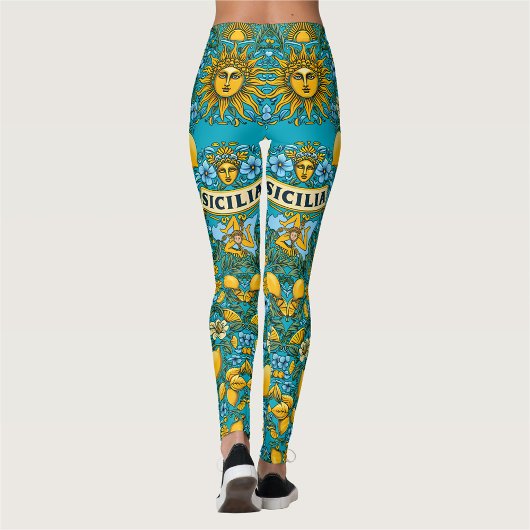 Leggings SICILIA Trinacria Jambes de couleur sicilienne