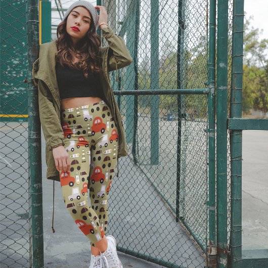 Leggings Signaux de trafic et voitures