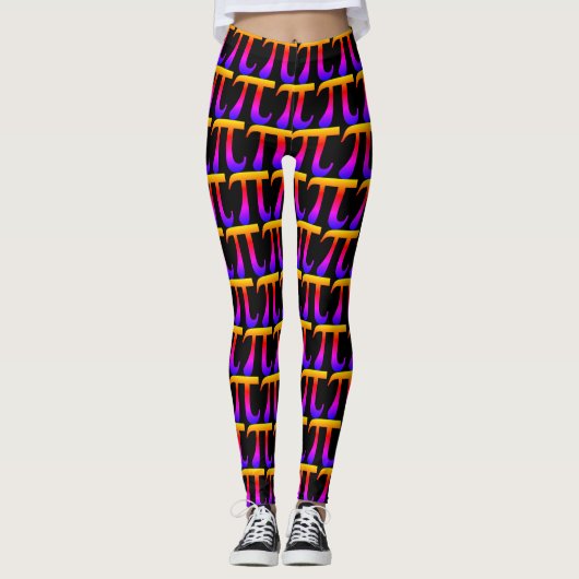 Leggings Signe arc-en-ciel coloré Motif Piday Party (Devant)