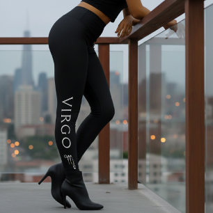 Leggings Signe du zodiaque Vierge Argent Noir Astrologie An