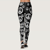 Leggings Signes de paix noirs et blancs (Dos)
