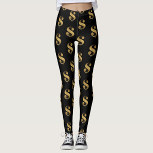 Leggings Signes en dollars d'or en noir