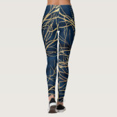 Leggings Silhouette Arbre d'Or moderne Design bleu minimal (Dos)