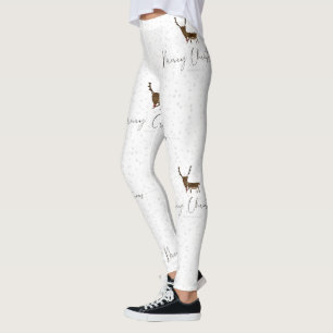 Leggings Silhouette de renne en ligne artistique de Slipper