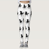 Leggings Silhouette Unicorne Noire Leging (Devant)