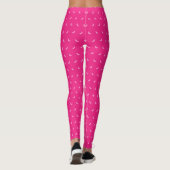 Leggings Silhouettes de petites bananes roses sur rose inte (Dos)