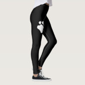 Leggings Silhouettes Empreintes de pattes De Chien En Noir  (Droite)