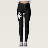 Leggings Silhouettes Empreintes de pattes De Chien En Noir  (Devant)