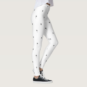 Leggings Silhouettes noires de cocotiers et d'extraterrestr