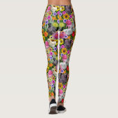 Leggings Silkie Bantam Poulets Feuilles de fleurs tropicale (Dos)