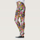 Leggings Silkie Bantam Poulets Feuilles de fleurs tropicale (Gauche)