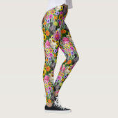 Leggings Silkie Bantam Poulets Feuilles de fleurs tropicale (Droite)