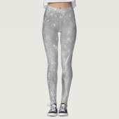 Leggings Silver Glitter Glam Bling Personalized (Devant)