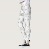 Leggings Silver Snowflakes Design blanc (Gauche)