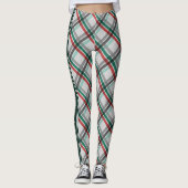 Leggings Simple élégant Noël Rouge Vert Plaid (Devant)