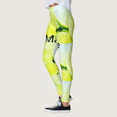 Leggings Simple jaune citron vert ajouter nom minimum perso (Gauche)