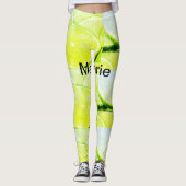 Leggings Simple jaune citron vert ajouter nom minimum perso (Devant)