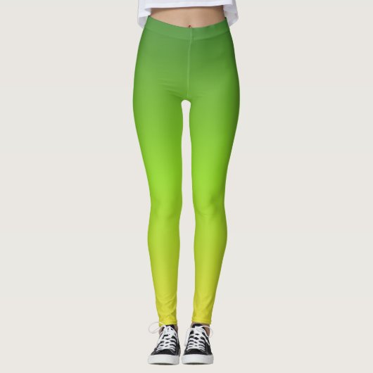 Leggings Simple moderne vert jaune dégradé (Devant)
