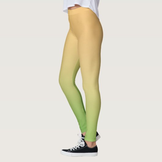 Leggings Simple moderne vert jaune orange dégradé (Gauche)