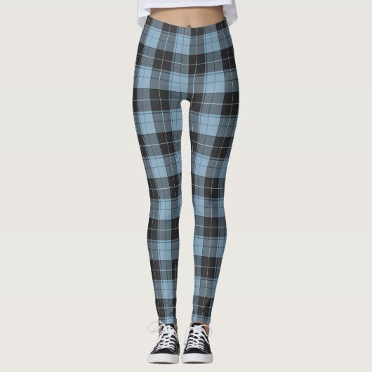 Leggings Simple motif tartan en bleu clair (Devant)