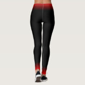 Leggings Simple Rayure Blanche sur Fond Noir avec Texte Rou (Dos)