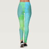 Leggings Simple rayures de couleur minimale coussin vert vi (Dos)