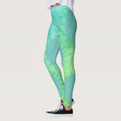 Leggings Simple rayures de couleur minimale coussin vert vi (Gauche)