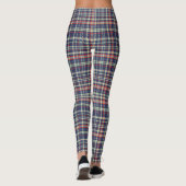 Leggings Simple Russe Bleu Minimaliste Cute Plaid (Dos)