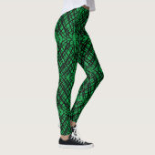 Leggings Simple Scribble | Carreaux miroir | Vert | (Droite)