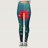 Leggings Single Red Bloom Focus Design (Devant)