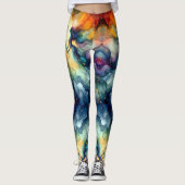 Leggings Sirène couleur eau Abstraite (Devant)