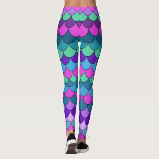 Leggings Sirène multicolore colorée (Dos)