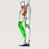Leggings sirène rousse à queue verte (Gauche)