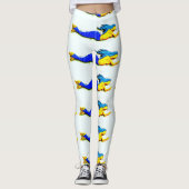 Leggings sirènes à queue bleue nageant (Devant)