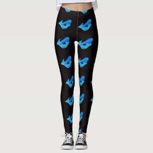 Leggings sirènes bleues nageant noir