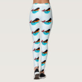 Leggings sirènes de brune de bleu-queue blanches (Dos)