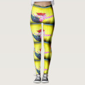 Leggings sirènes en mosaïque rose Thunder_Cove jaune (Devant)