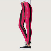 Leggings sirènes roses montantes rayées rouge/noir (Gauche)