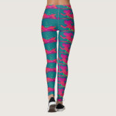 Leggings sirènes rouge motif vert (Dos)