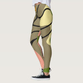 Leggings Sites abstraits intéressants avec feuilles (Gauche)