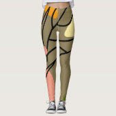 Leggings Sites abstraits intéressants avec feuilles (Devant)