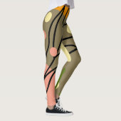 Leggings Sites abstraits intéressants avec feuilles (Droite)