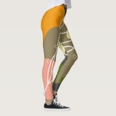 Leggings Sites abstraits intéressants avec feuilles (Droite)