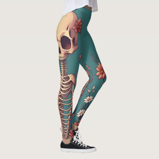 Leggings Skeleton Art Halloween Skull Ribcage Grateful Dead (Droite)