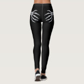 Leggings Skeleton main sur le boty drôle Halloween noir (Dos)