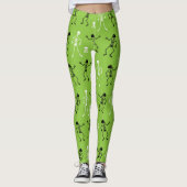 LEGGINGS SKELETONS DE DANSE VERT HALLOWEEN (Devant)