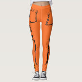 Leggings Skeletons d'Halloween Orange Jack-o'-lantern Party (Devant)